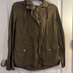 Green long sleeve jacket with hood